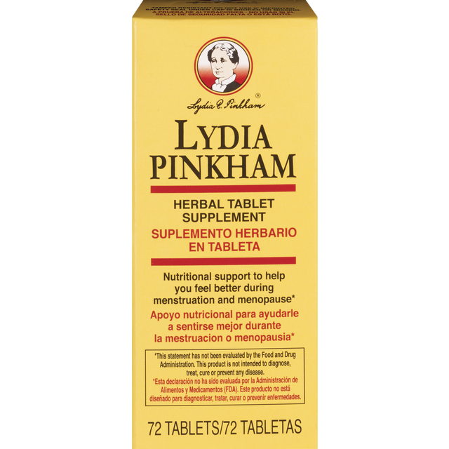 slide 1 of 1, Lydia Pinkham Menstruation&Menopause Herbalsupplemnt Tablets, 72 ct