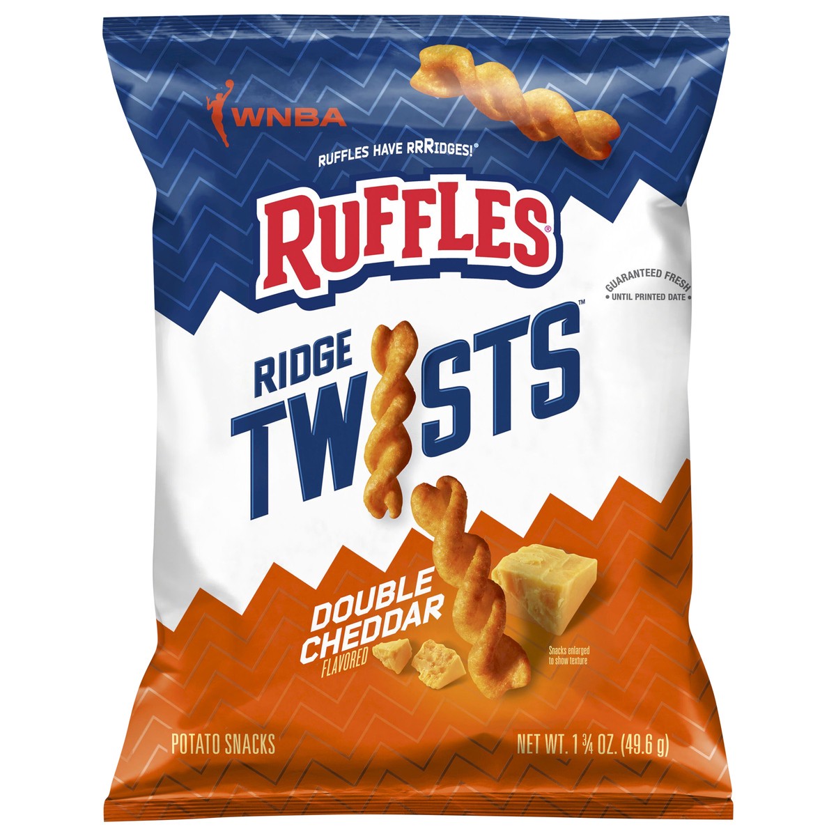 slide 1 of 3, Ruffles Ridge Twists Potato Snacks Double Cheddar Flavored 1 3/4 Oz, 1.75 oz