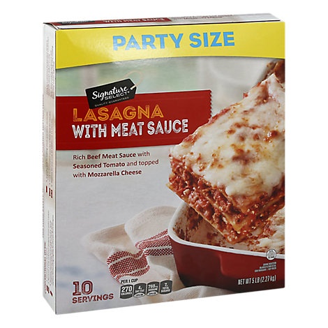 slide 1 of 1, Signature Select Lasagna Meat Party Size, 5 lb