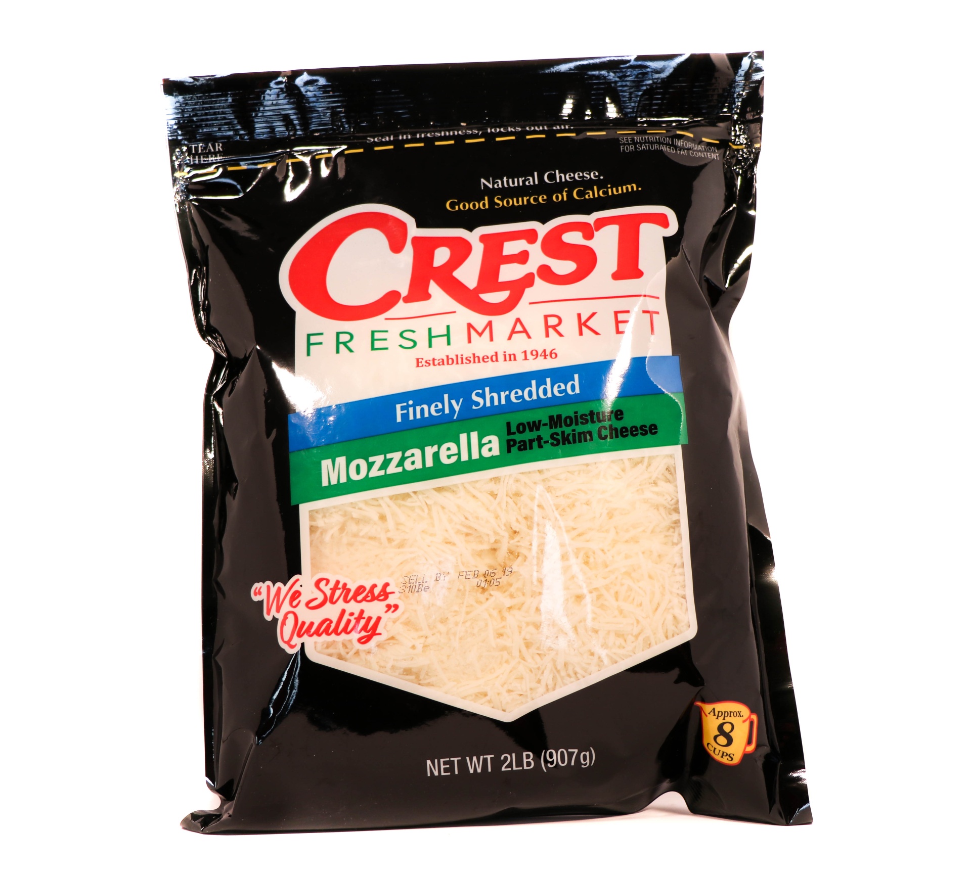 slide 1 of 1, Crest Foods Shredded Mozzarella, 2 lb