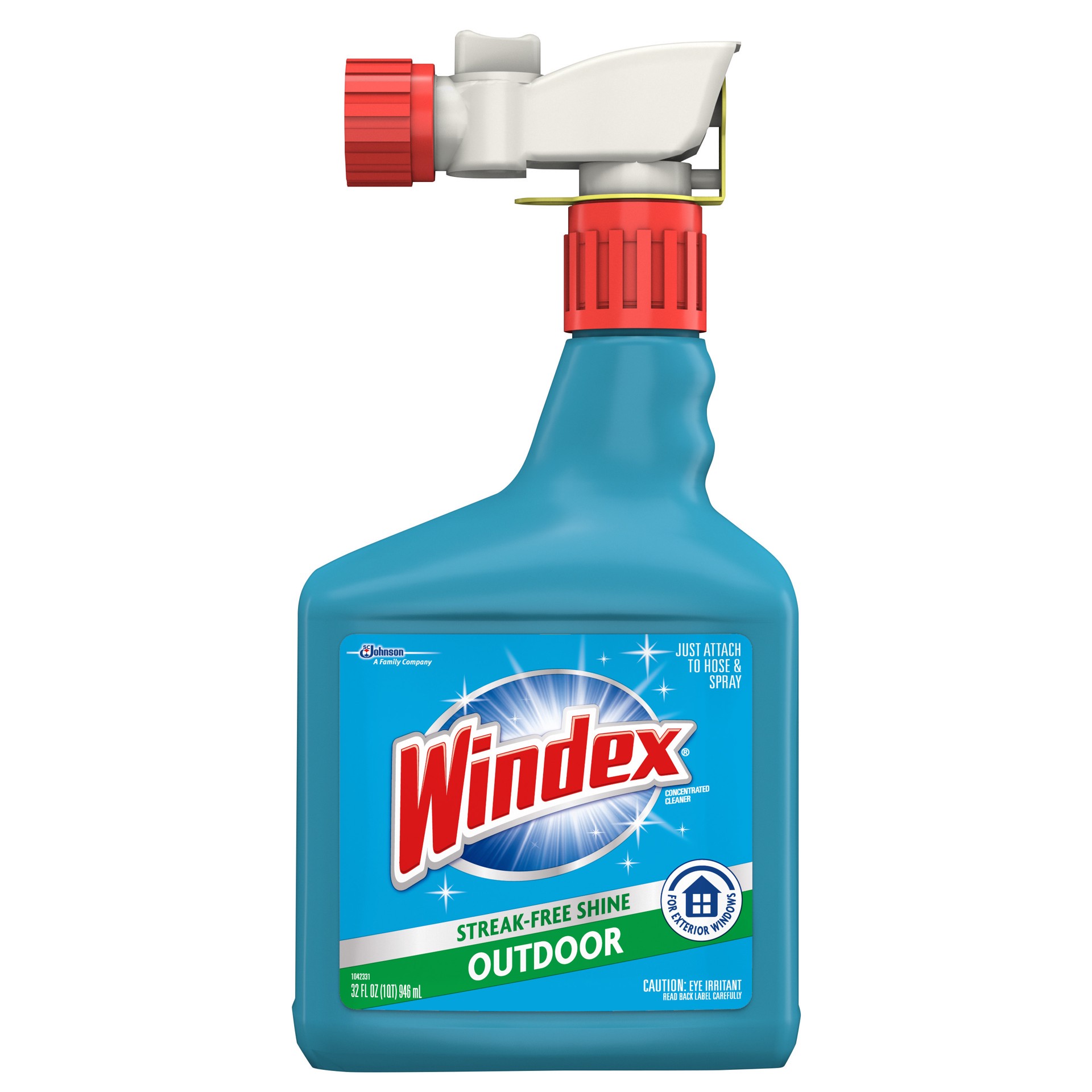 slide 1 of 1, Windex Outdoor Window Cleaner, Concentrated Cleaning Sprayer for Garden Hose, 32 fl oz, 32 fl oz