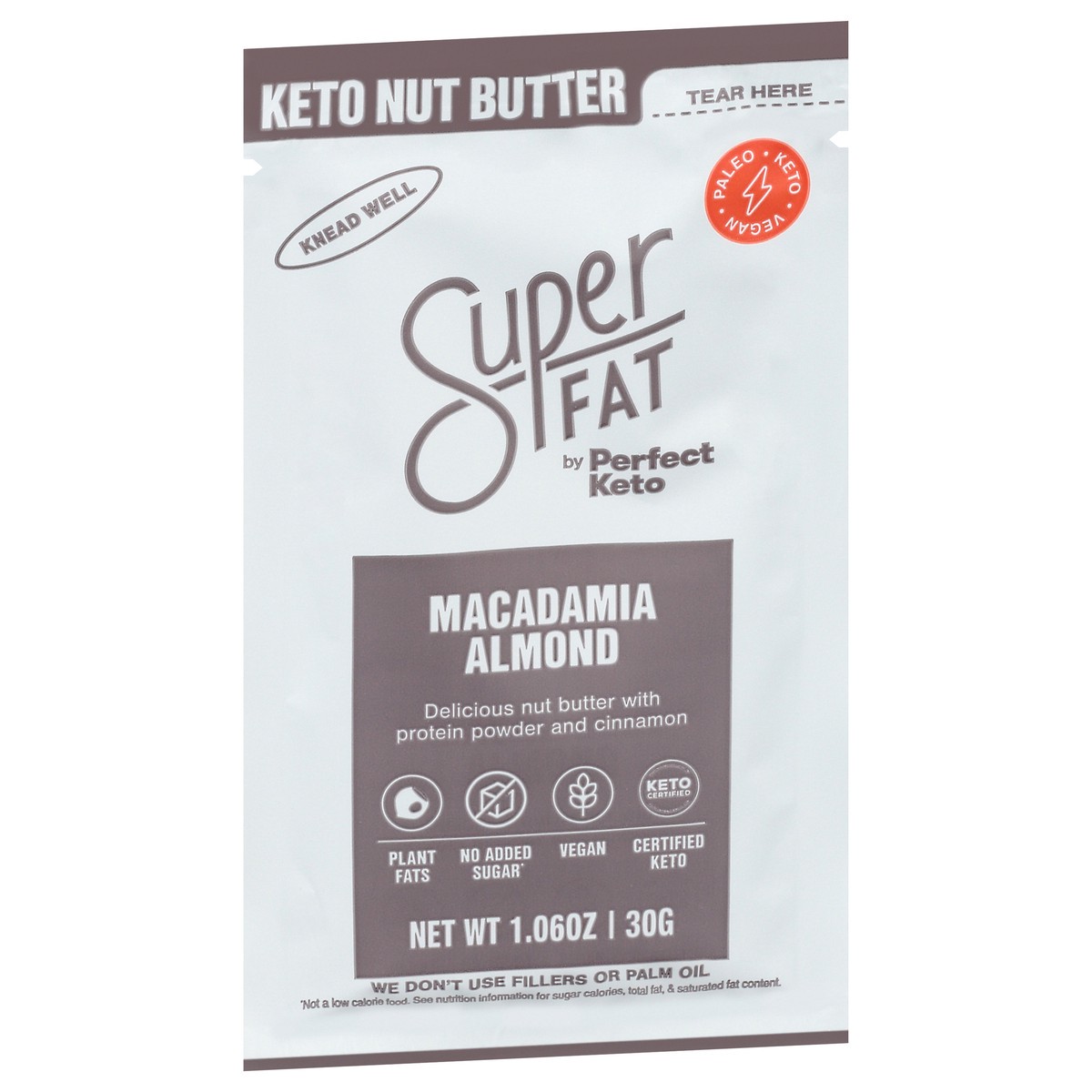 slide 3 of 14, SuperFat Macadamia Almond Keto Nut Butter 1.06 oz, 1.06 oz