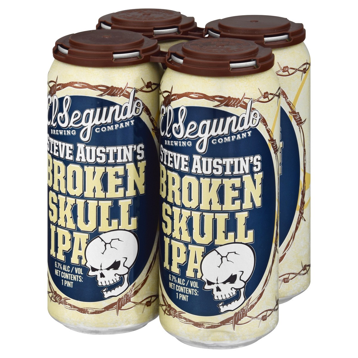 slide 4 of 8, El Segundo Brewing Company IPA Steve Austin's Broken Skull Beer 4 - 1 pt Cans, 4 ct