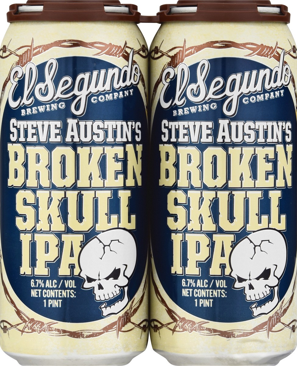 slide 5 of 8, El Segundo Brewing Company IPA Steve Austin's Broken Skull Beer 4 - 1 pt Cans, 4 ct