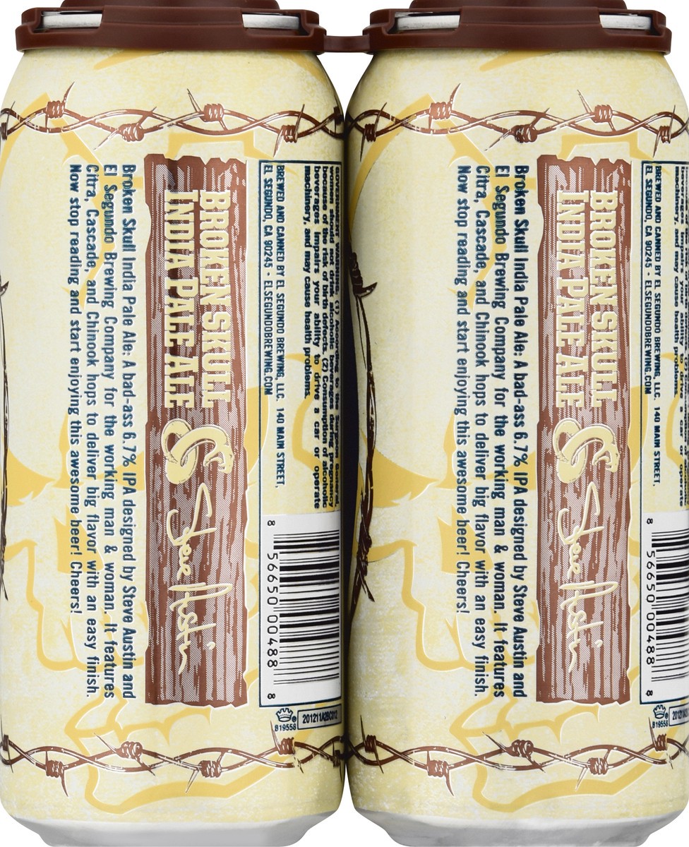 slide 7 of 8, El Segundo Brewing Company IPA Steve Austin's Broken Skull Beer 4 - 1 pt Cans, 4 ct