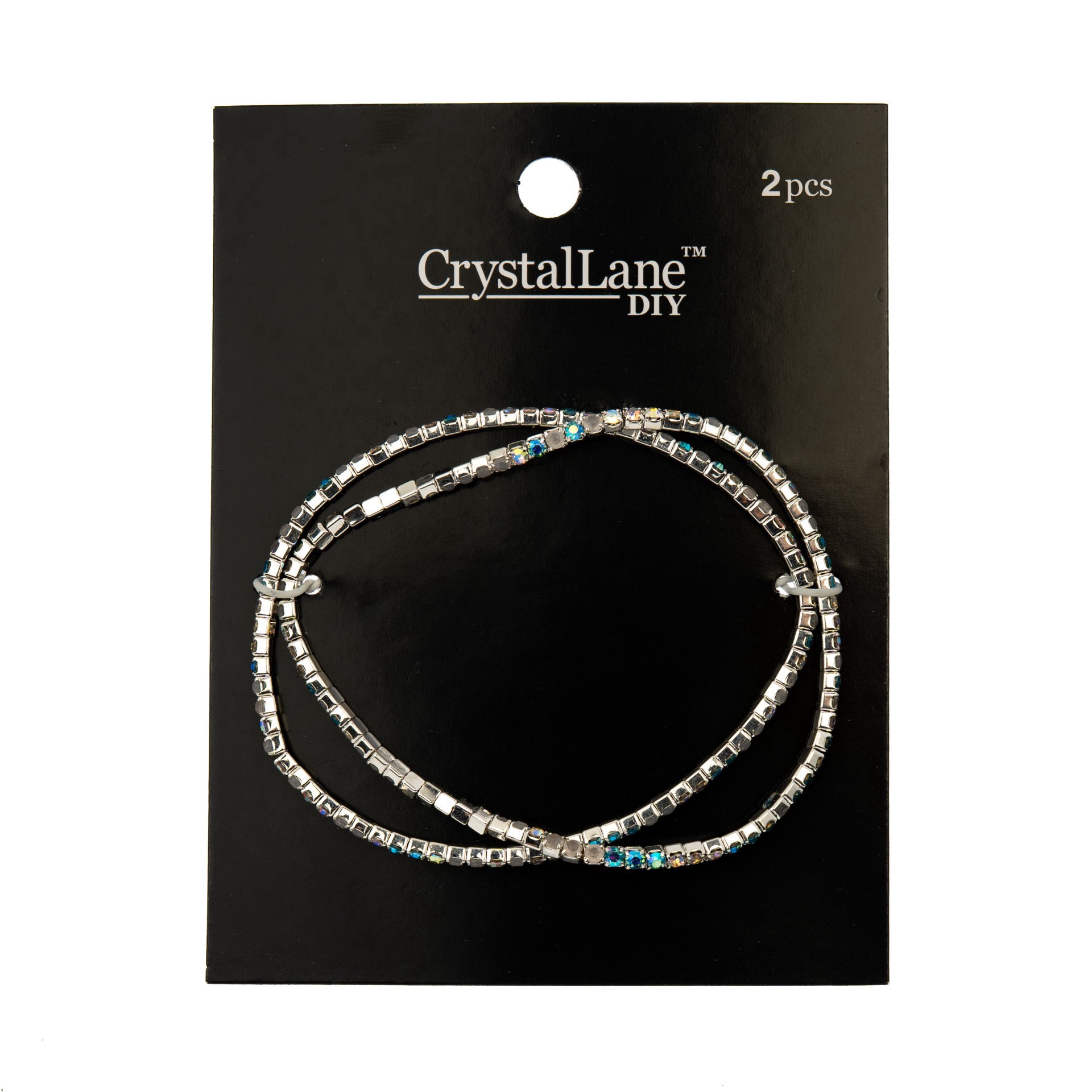 slide 3 of 3, Crystal Lane Diy Silver Ab Aqua & White Rhinestones Bracelets, 2ct., 2 ct