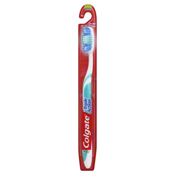 slide 1 of 1, Colgate Triple Action Adult Full Head Medium Toothbrush, 1 ct