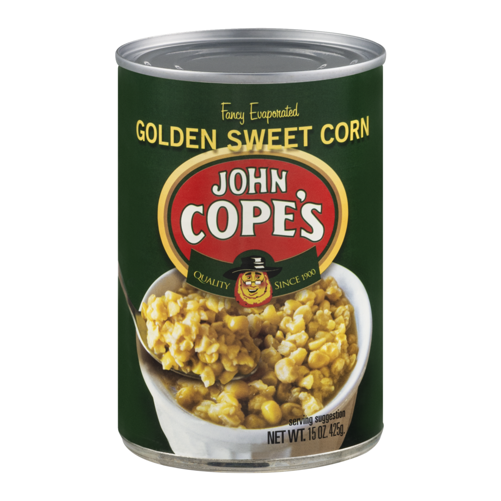 slide 1 of 1, John Cope's Fancy Evaporated Golden Sweet Corn, 15 oz