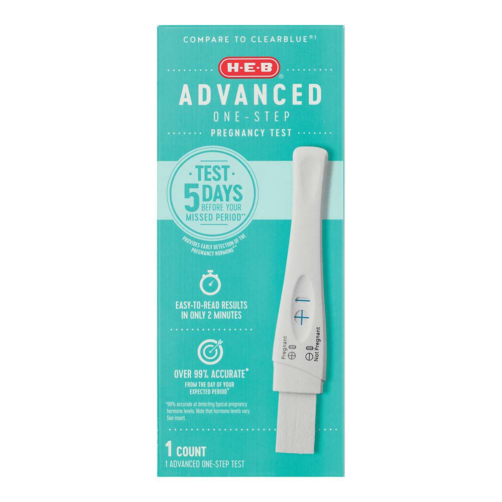 slide 1 of 1, H-E-B Advanced One-Step Pregnancy Test, 1 ct