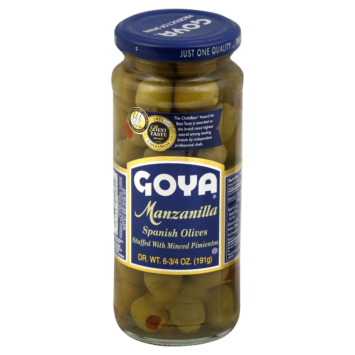 slide 2 of 2, Goya Manzanilla Stuffed With Minced Pimientos Spanish Olives, 6.75 oz