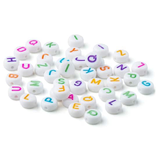 slide 1 of 3, 7mm Colorful Alphabet Round Beads By Creatology, 7mm