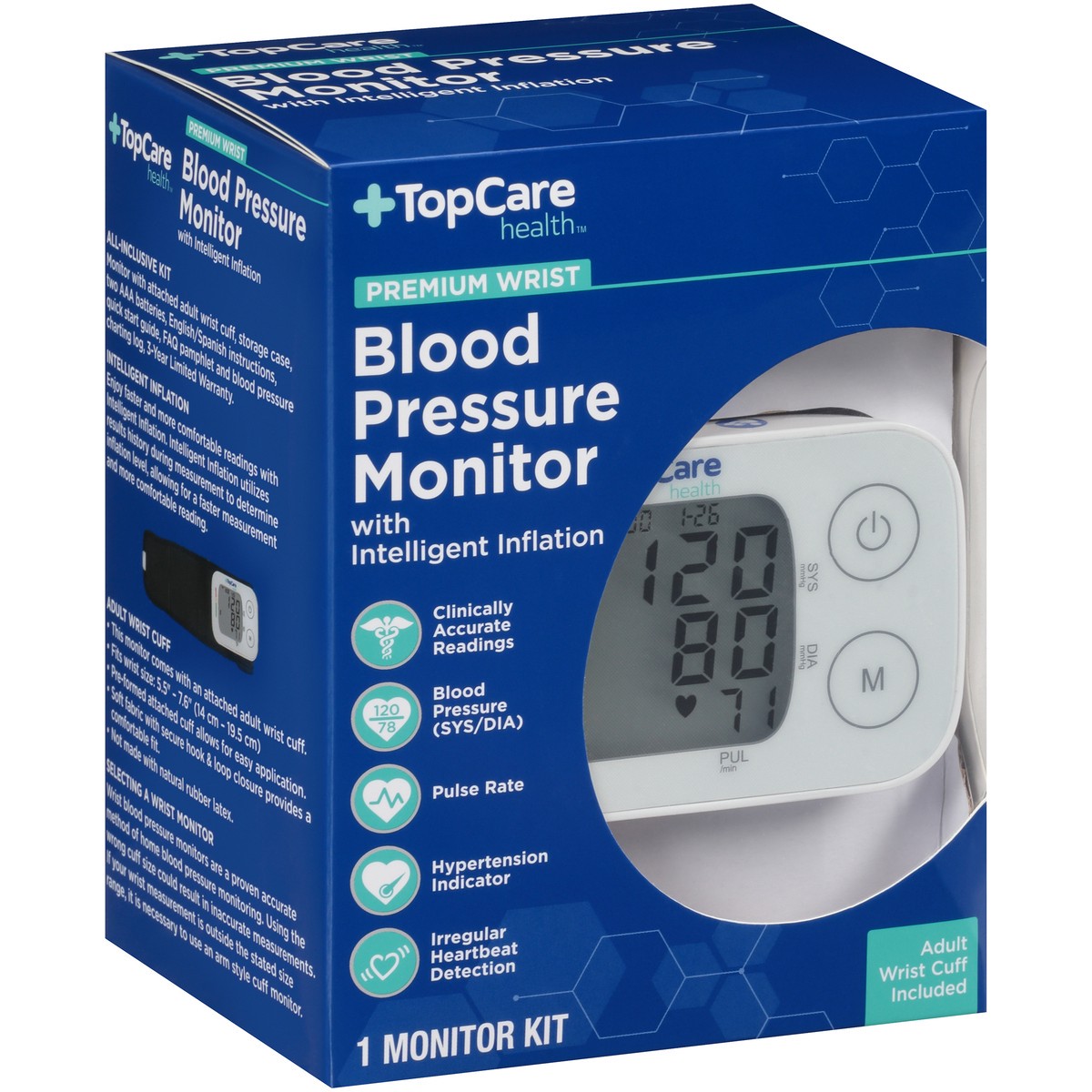 slide 7 of 8, TopCare Top Care TopCare Premium Wrist Blood Pressure Monitor, 1 ct