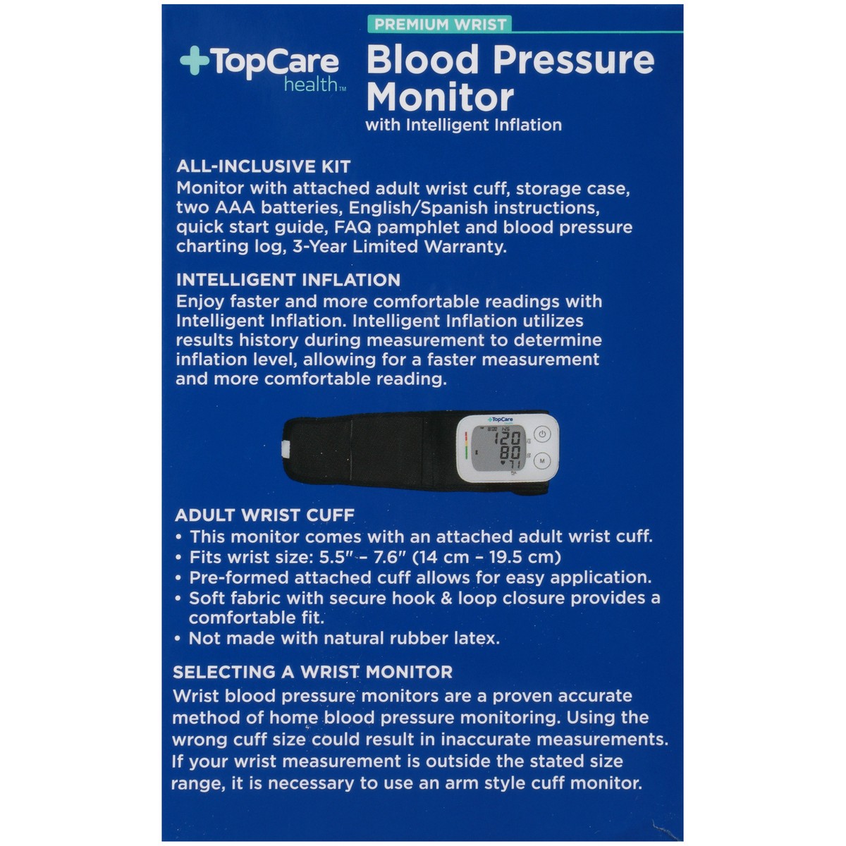 slide 4 of 8, TopCare Top Care TopCare Premium Wrist Blood Pressure Monitor, 1 ct