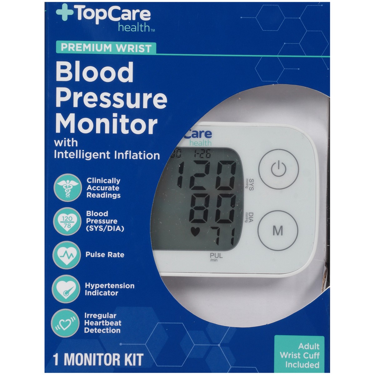 slide 8 of 8, TopCare Top Care TopCare Premium Wrist Blood Pressure Monitor, 1 ct