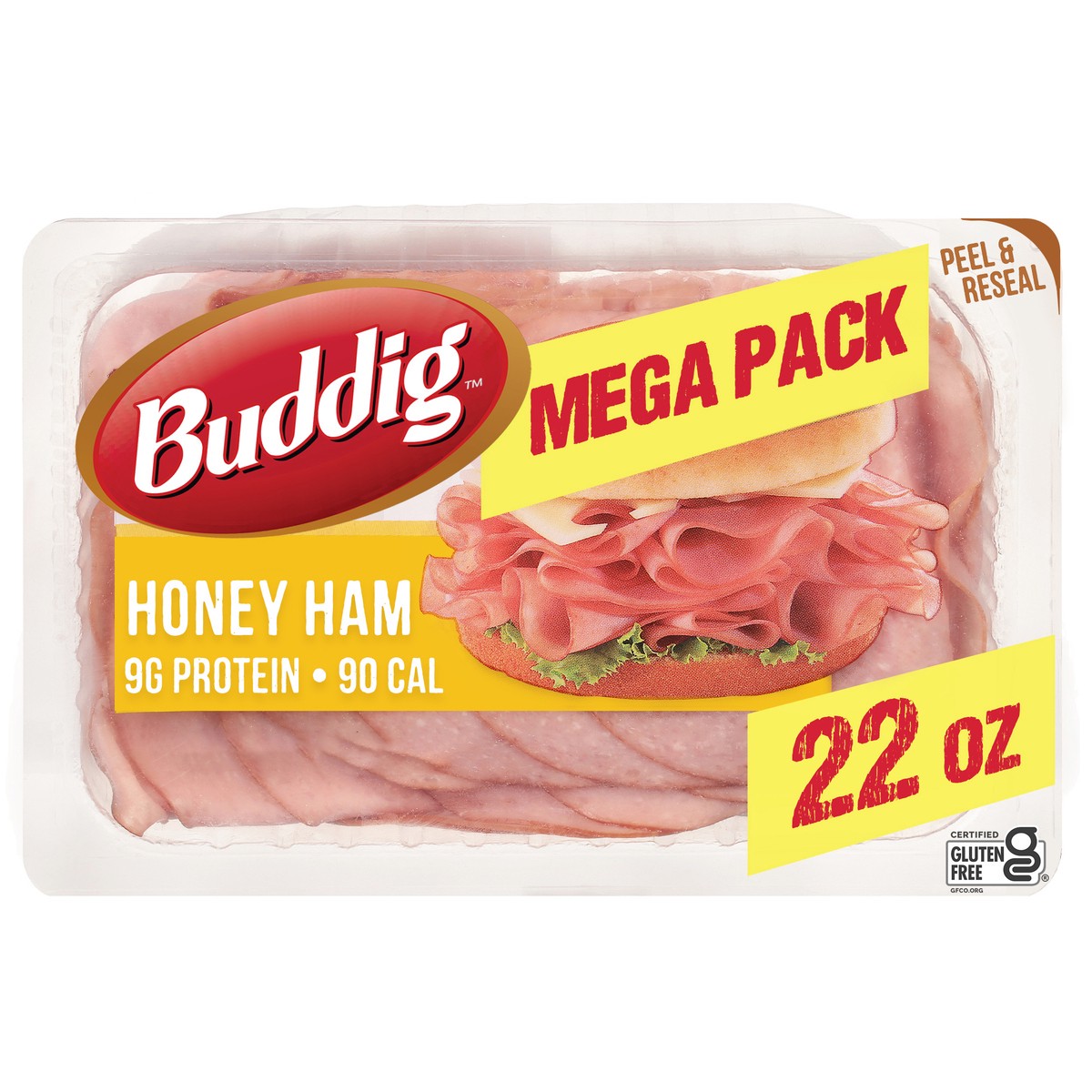 slide 1 of 9, Buddig Honey Ham with Natural Juices Mega Pack 22 oz, 22 oz