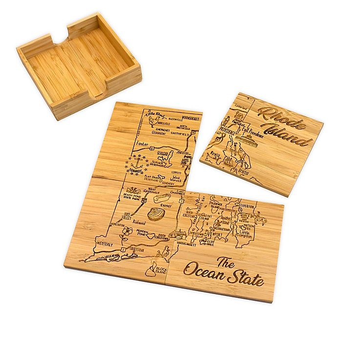 slide 1 of 2, Totally Bamboo Rhode Island Puzzle Coaster Set, 5 ct