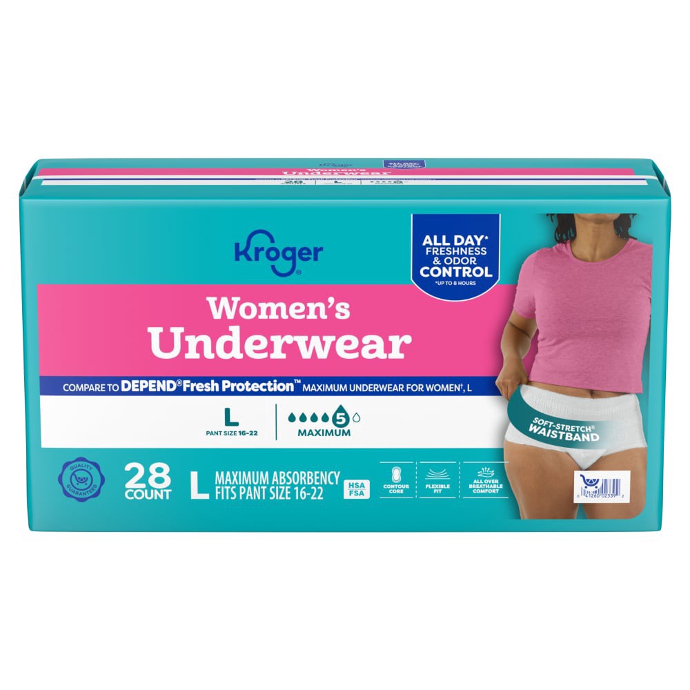 slide 1 of 1, Kroger® Maximum Absorbency Women's Large Incontinence Underwear, 28 ct