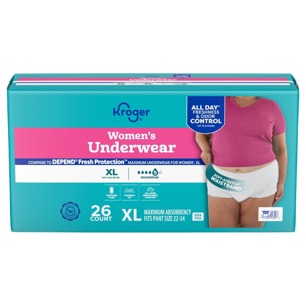 slide 1 of 1, Kroger® Women Maximum Absorbency Underwear, XL