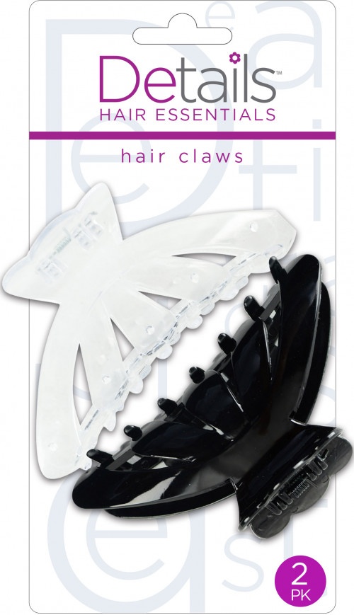 slide 1 of 1, Details Jumbo Hair Claws, 2 ct