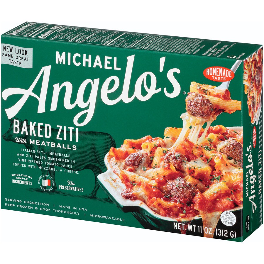 slide 2 of 8, Michael Angelo's Baked Ziti & Meatballs, 11 oz