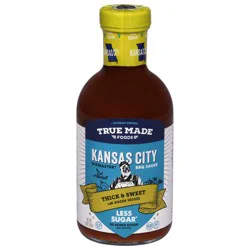 True Made Foods Less Sugar Kansas City BBQ Sauce 18 oz