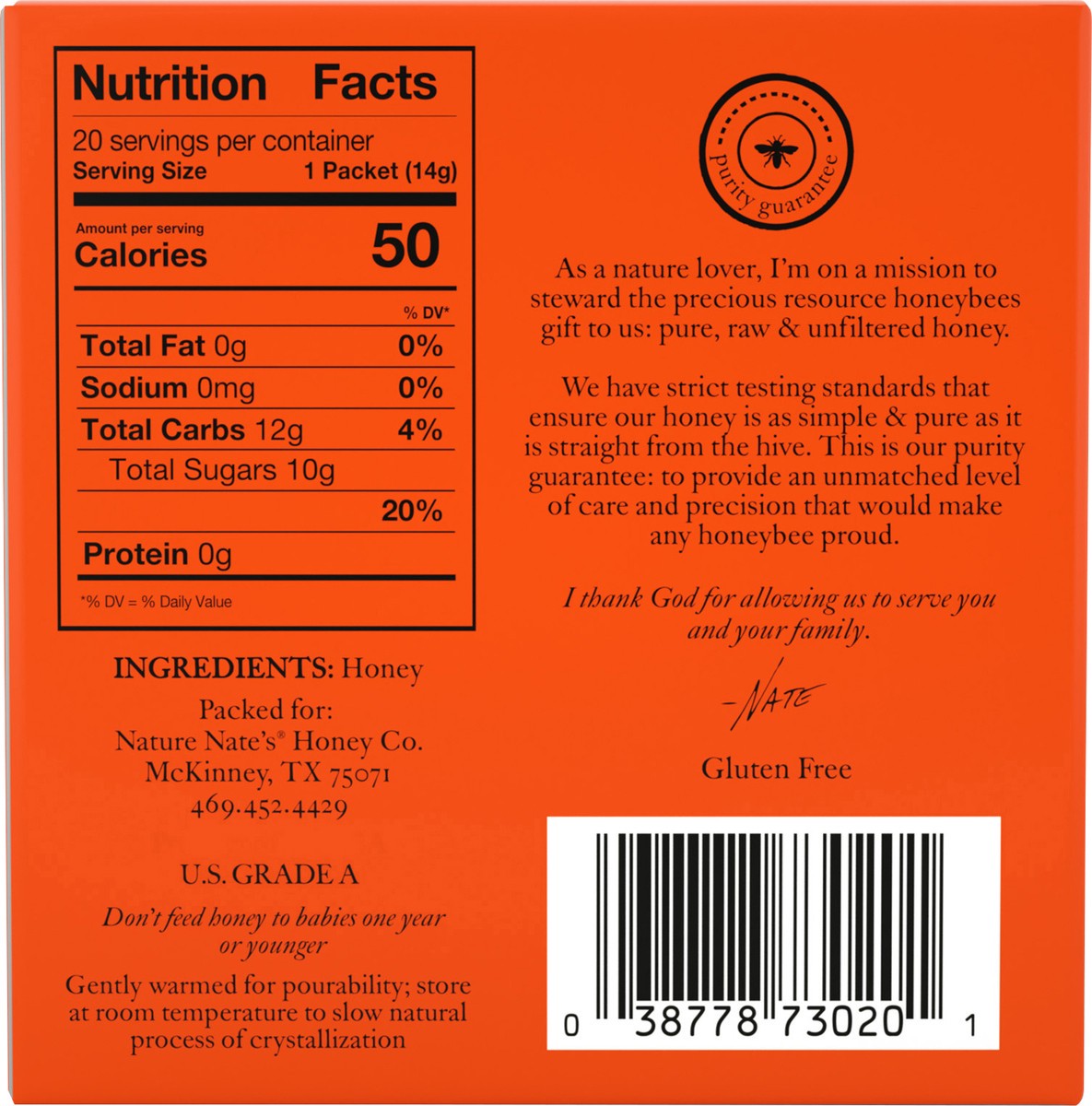 slide 2 of 3, Nature Nate's Raw & Unfiltered Honey Minis, 20ct box, 20 ct