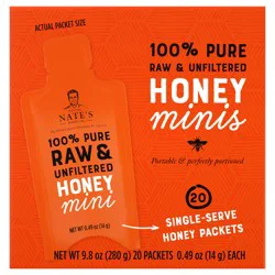 Nature Nate's Raw & Unfiltered Honey Minis, 20 ct box