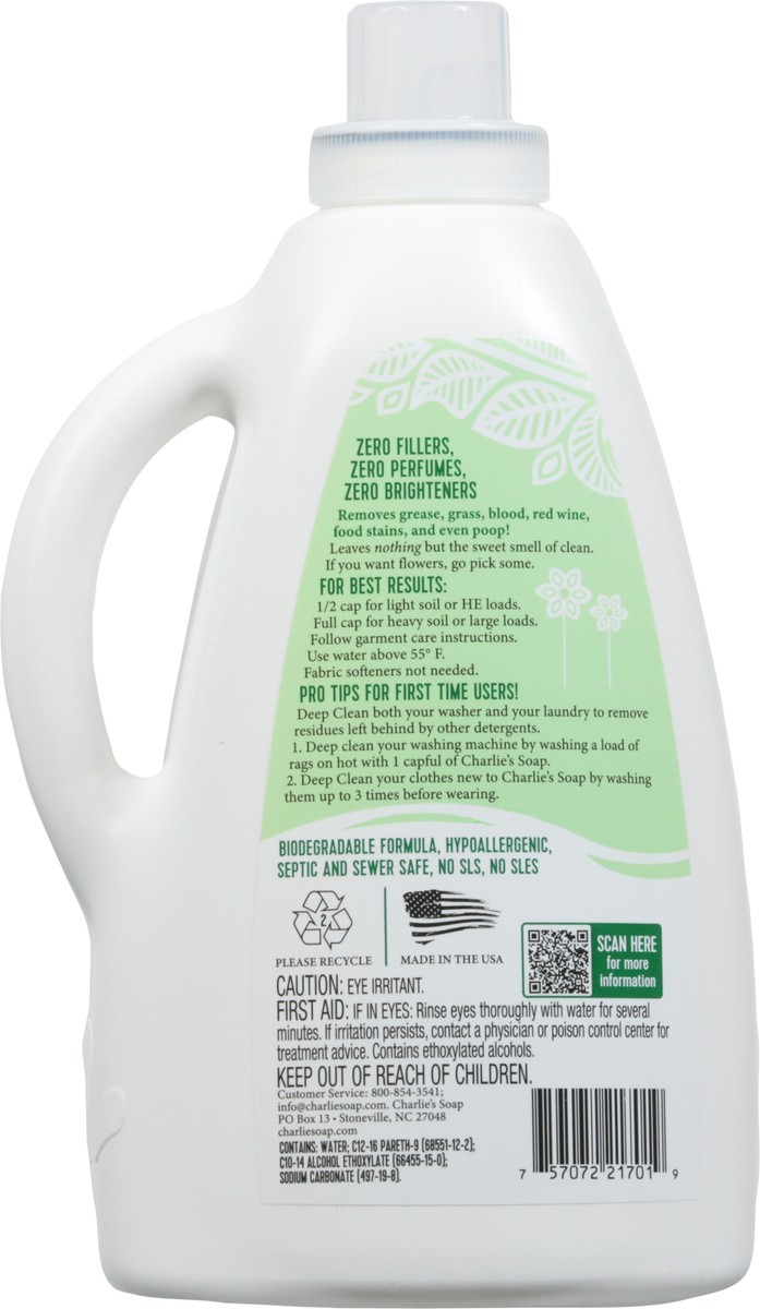 slide 2 of 9, Charlie's Soap Laundry Liquid 1 75 fl oz, 75 fl oz