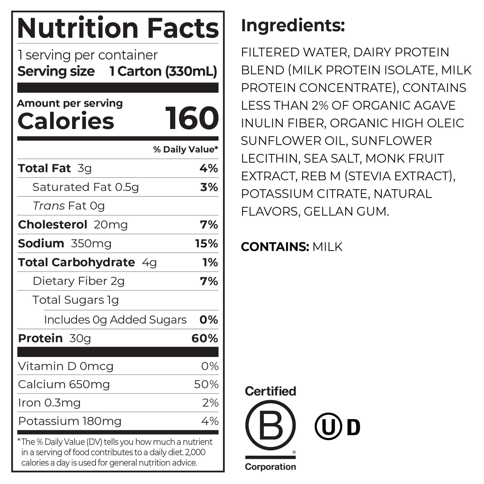 slide 6 of 10, Orgain 30g Protein Shake, Dairy Based, Vanilla Bean 11oz, 1ct, 11 fl oz