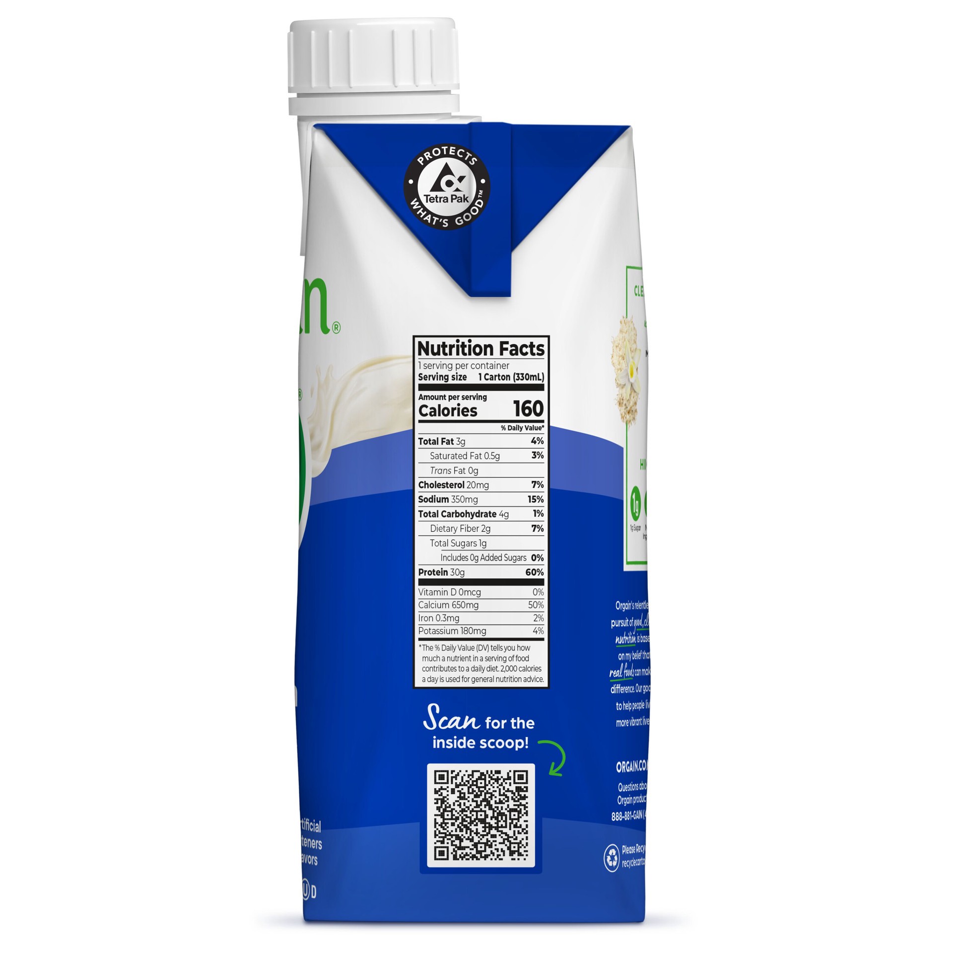 slide 3 of 10, Orgain 30g Protein Shake, Dairy Based, Vanilla Bean 11oz, 1ct, 11 fl oz