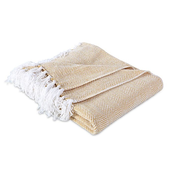 slide 1 of 1, Berkshire Blanket & Home Co. Herringbone Chenille Throw Blanket - Gold, 1 ct