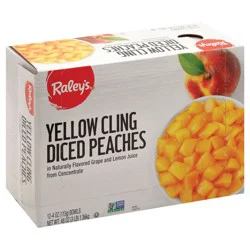 Raley's Yellow Cling Diced Peaches - 12 x 4 oz