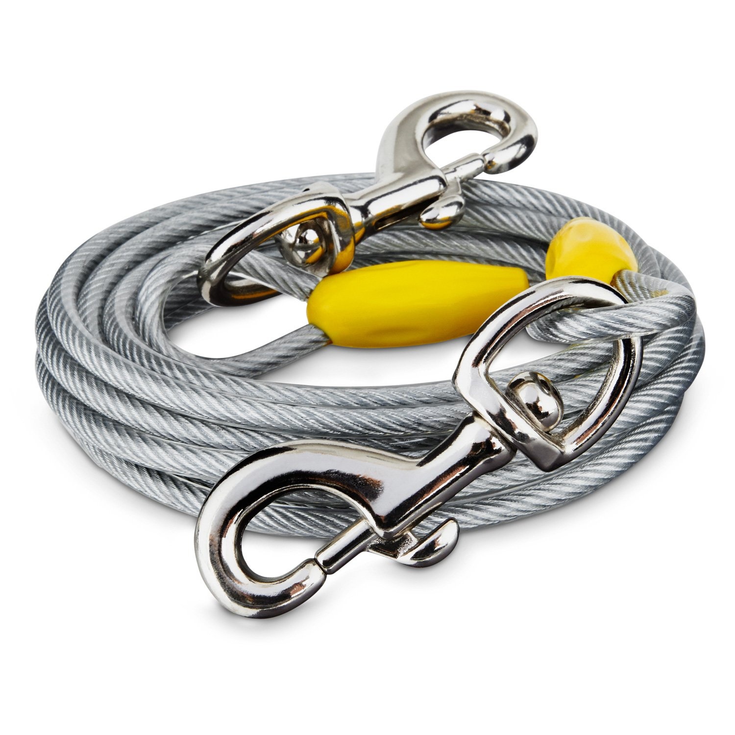 slide 1 of 1, You & Me Gray Free to Flex Dog Tie-Out Cable, MED