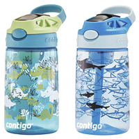 slide 3 of 21, Contigo Kids Water Bottle with Redesigned AUTOSPOUT Straw, Dinos & Sharks, 2 ct; 14 oz