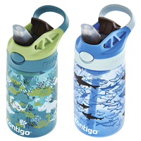 slide 19 of 21, Contigo Kids Water Bottle with Redesigned AUTOSPOUT Straw, Dinos & Sharks, 2 ct; 14 oz