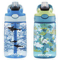 slide 11 of 21, Contigo Kids Water Bottle with Redesigned AUTOSPOUT Straw, Dinos & Sharks, 2 ct; 14 oz