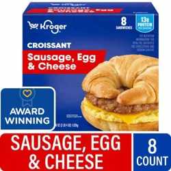Kroger® Sausage Egg and Cheese Croissant Breakfast Sandwiches, 8 ct / 36 oz