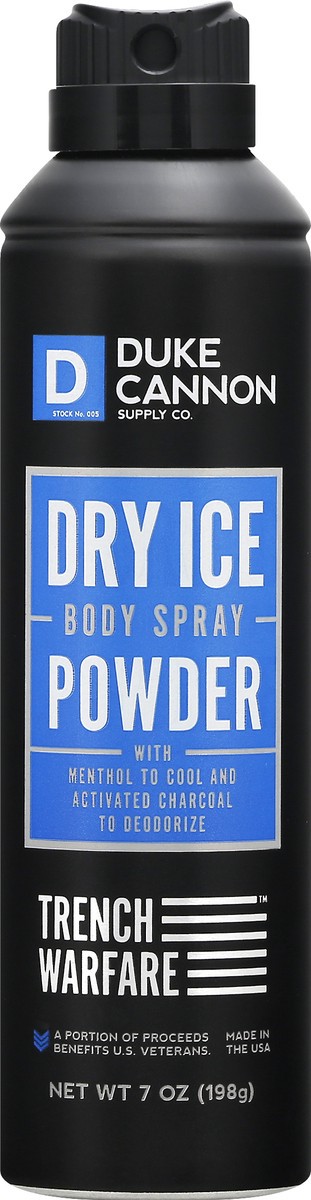 slide 5 of 12, Duke Cannon Dry Ice Powder Body Spray 7 oz, 7 oz