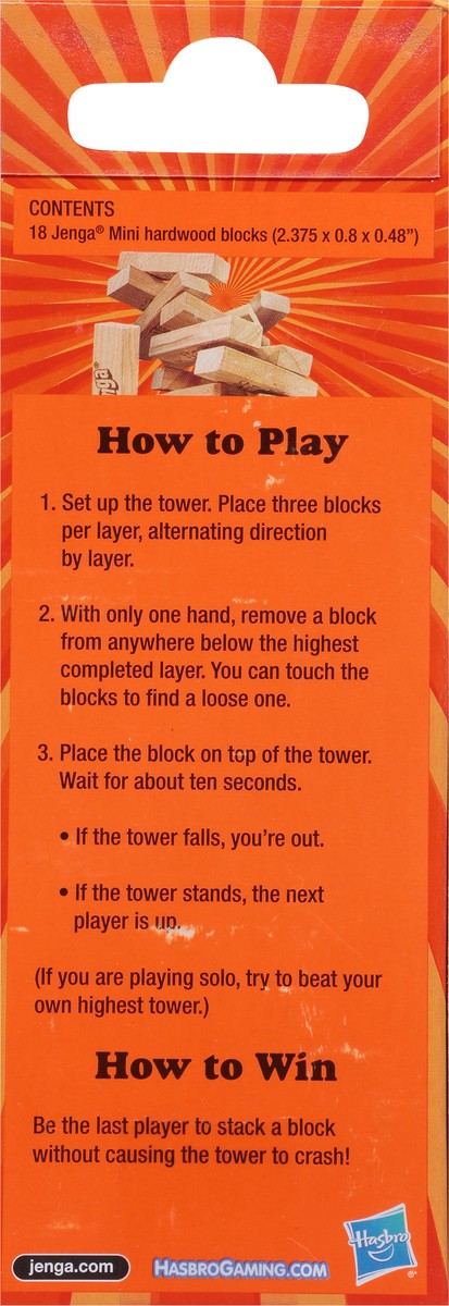 slide 5 of 9, Hasbro Pocket-Sized Mini Jenga Mini Game 1 ea, 1 ct