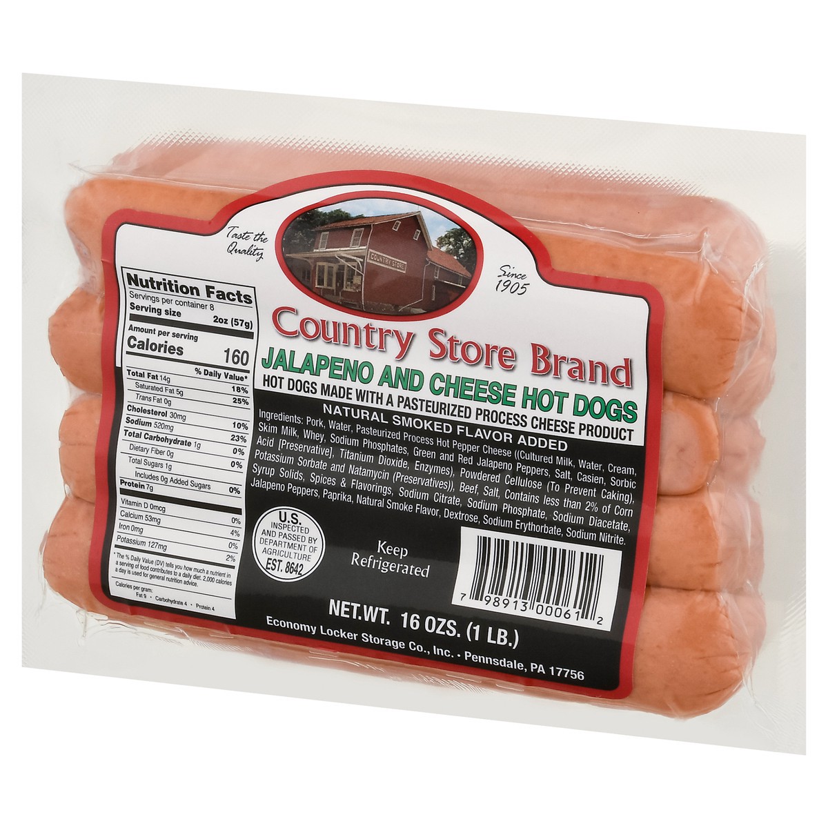 slide 7 of 9, Country Store Brand Jalapeno and Cheese Hot Dogs 16 oz, 16 oz
