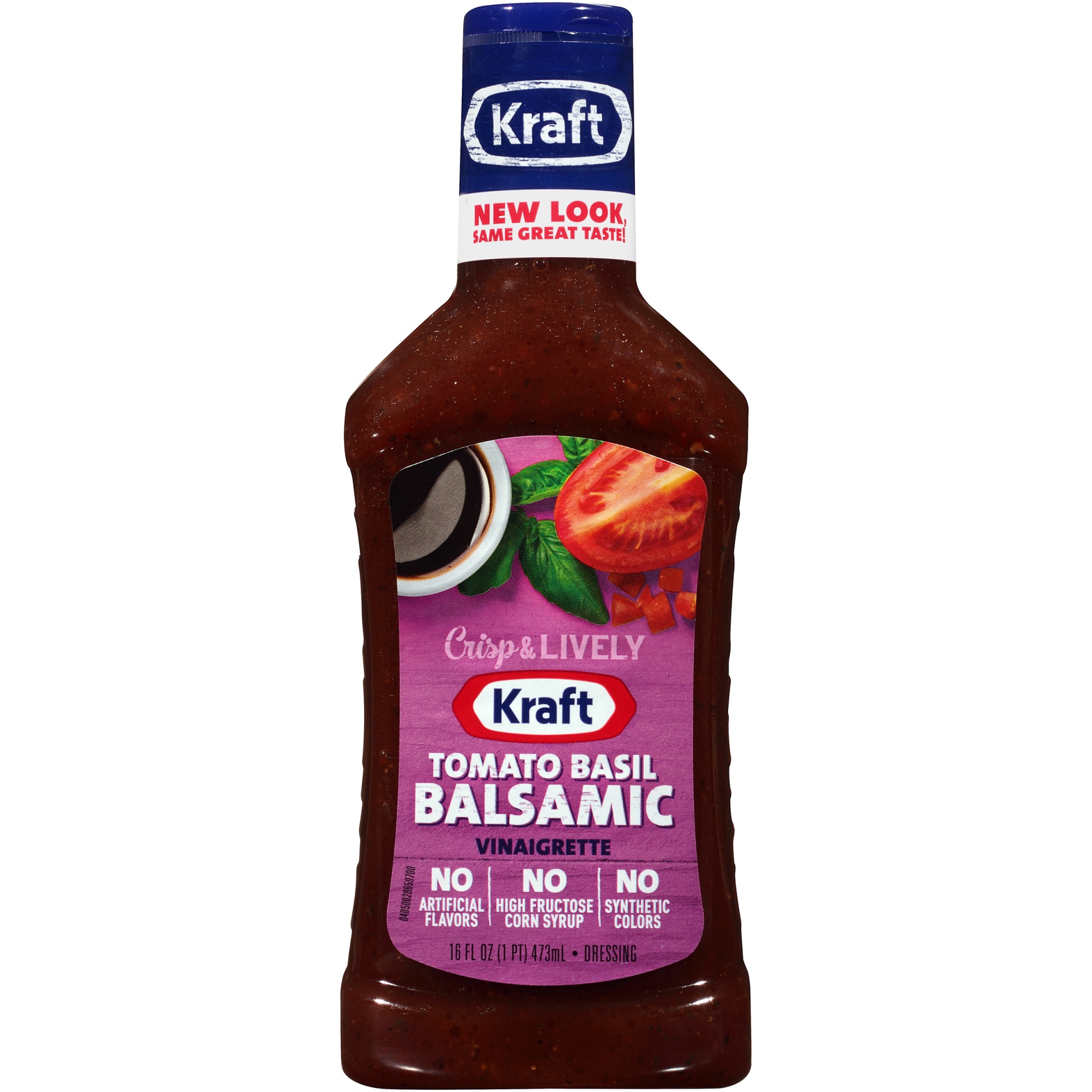 slide 1 of 1, Kraft Tomato Basil Balsamic Vinaigrette Dressing Bottle, 16 fl oz