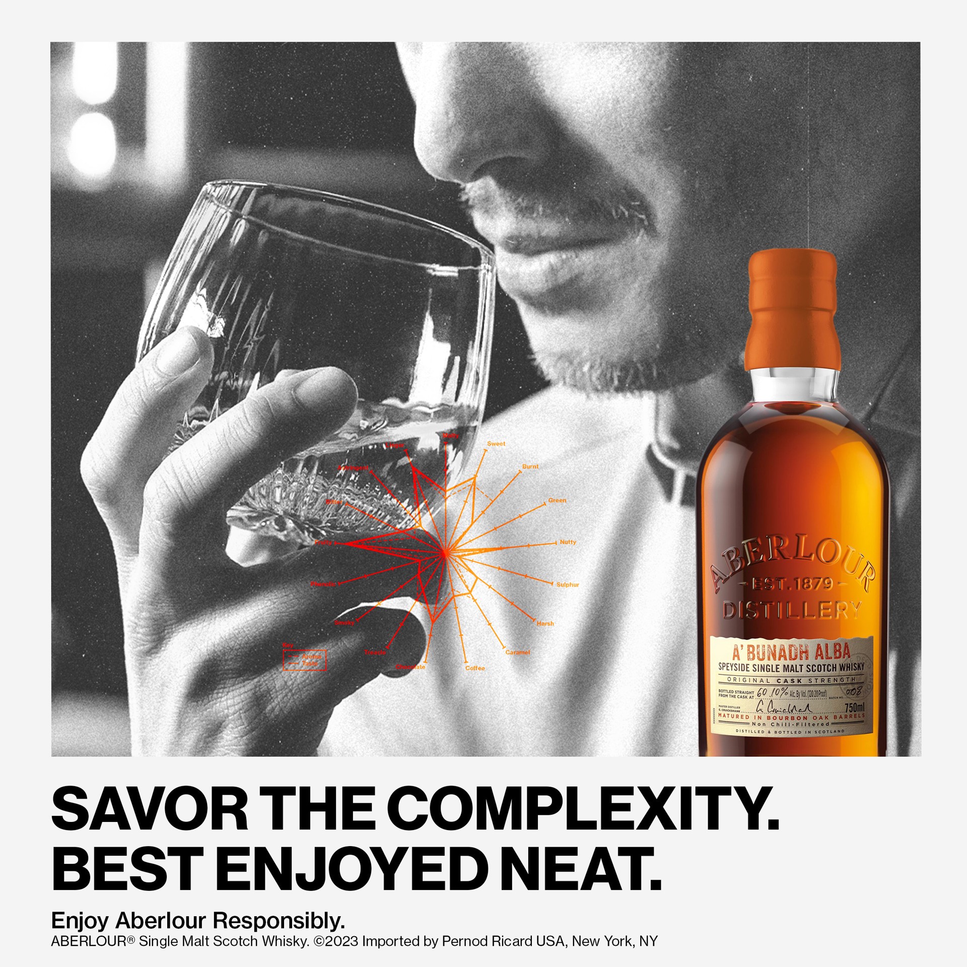 slide 5 of 6, Aberlour Single Malt Scotch Whiskey A'bunadah Alba, 750 mL Bottle, 56.5% ABV, 25.4 oz