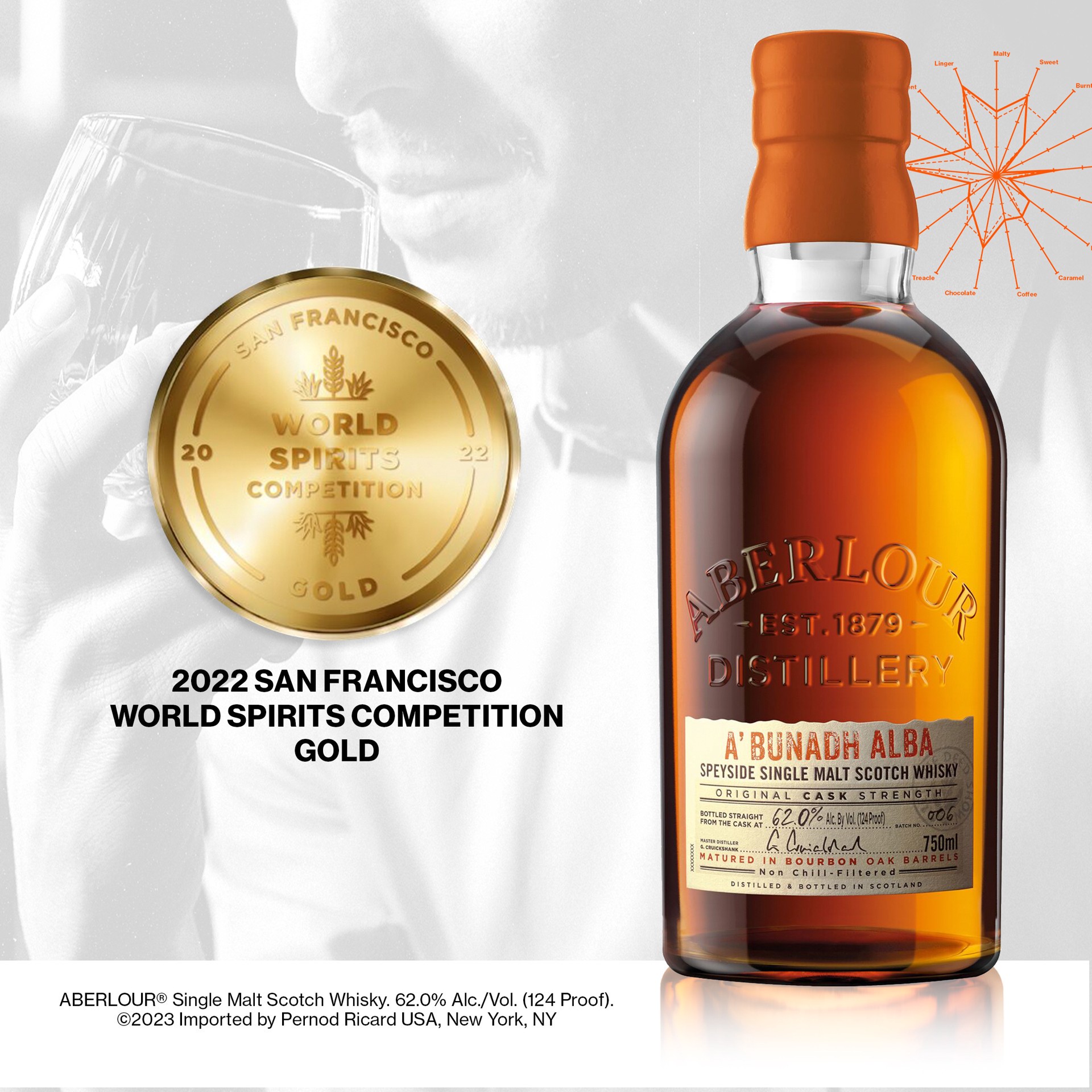 slide 3 of 6, Aberlour Single Malt Scotch Whiskey A'bunadah Alba, 750 mL Bottle, 56.5% ABV, 25.4 oz