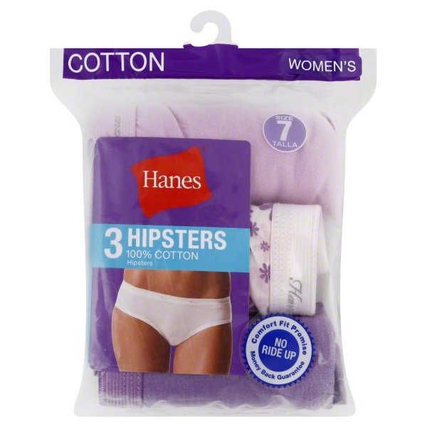 slide 1 of 1, Hanes Ladies Pastel Hipster Briefs - Size 7, 3 ct