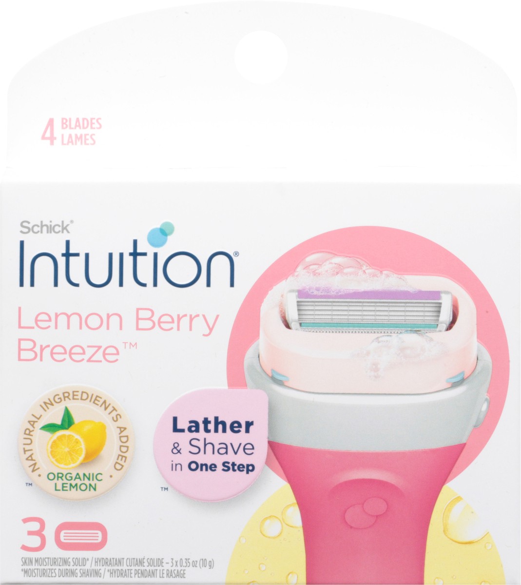 slide 3 of 9, Schick Intuition Lemon Berry Breeze Skin Moisturizing Solid 3 - 0.35 oz Solids, 3 ct