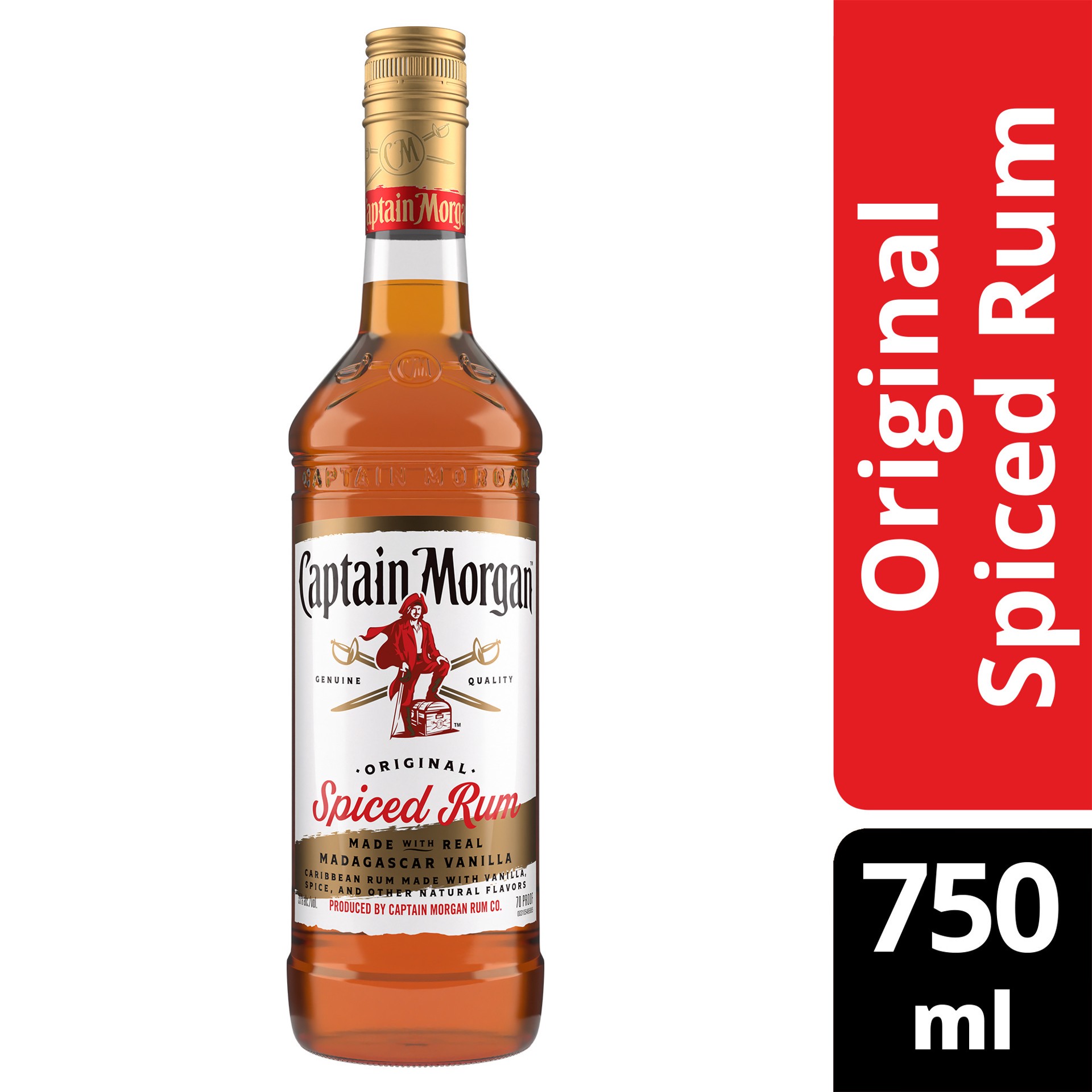 slide 2 of 4, Captain Morgan Original Spiced Rum, 750 ml