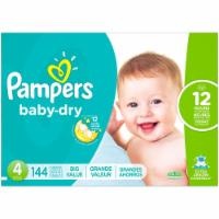 slide 1 of 1, Pampers Baby Dry Diapers Size 4, 144 ct