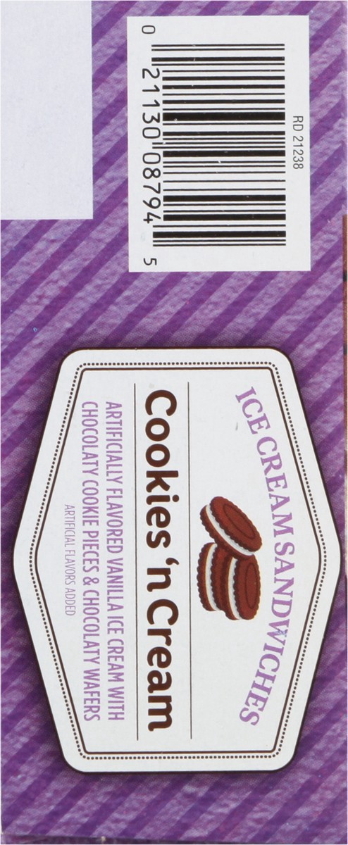 slide 7 of 9, Signature Select Cookies 'n Cream Ice Cream Sandwiches 12 - 3.5 fl oz Sandwiches, 12 ct