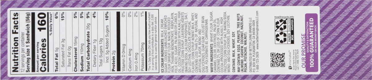 slide 5 of 9, Signature Select Cookies 'n Cream Ice Cream Sandwiches 12 - 3.5 fl oz Sandwiches, 12 ct