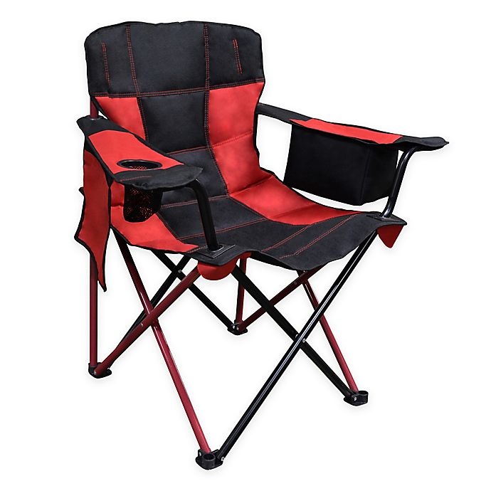 slide 1 of 4, Caravan Sports Elite Quad Folding Chair - Cherry Red, 1 ct